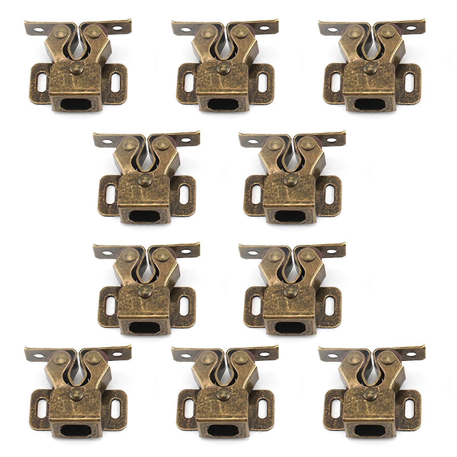 10 Pack Double Roller Catch Cabinet Latches for Cupboard Closet Door, Home Furniture Door Double Roller Catches