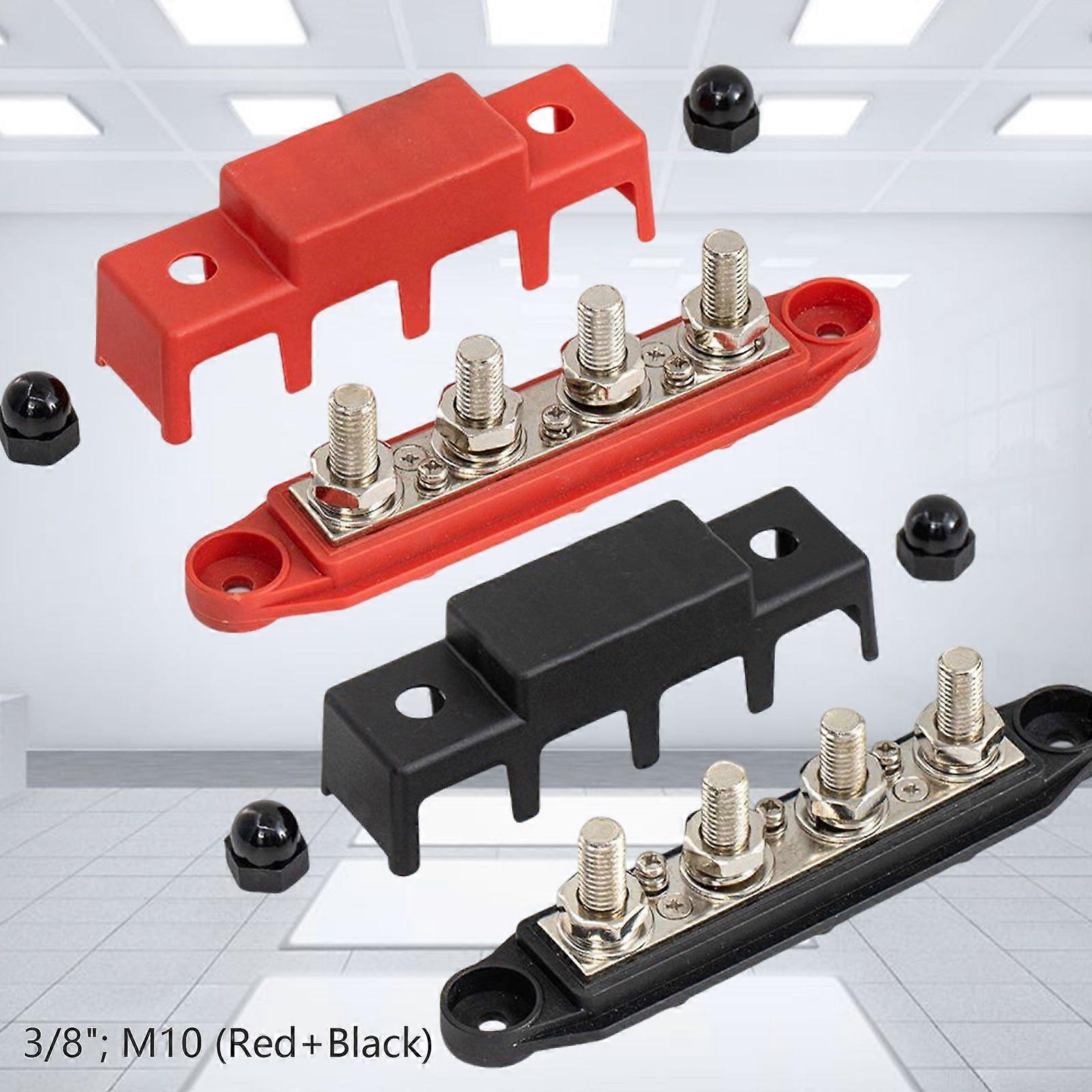 3/8" 4 Stud Bus BAR Power Distribution Block for Marine Battery Terminals New8D