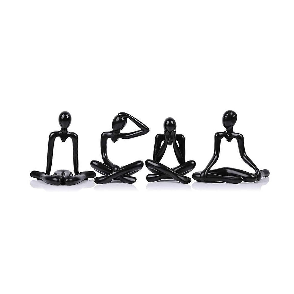 4Pcs Thinkers Statue, Bookshelf Decor Black Thinkers Statue Figurines