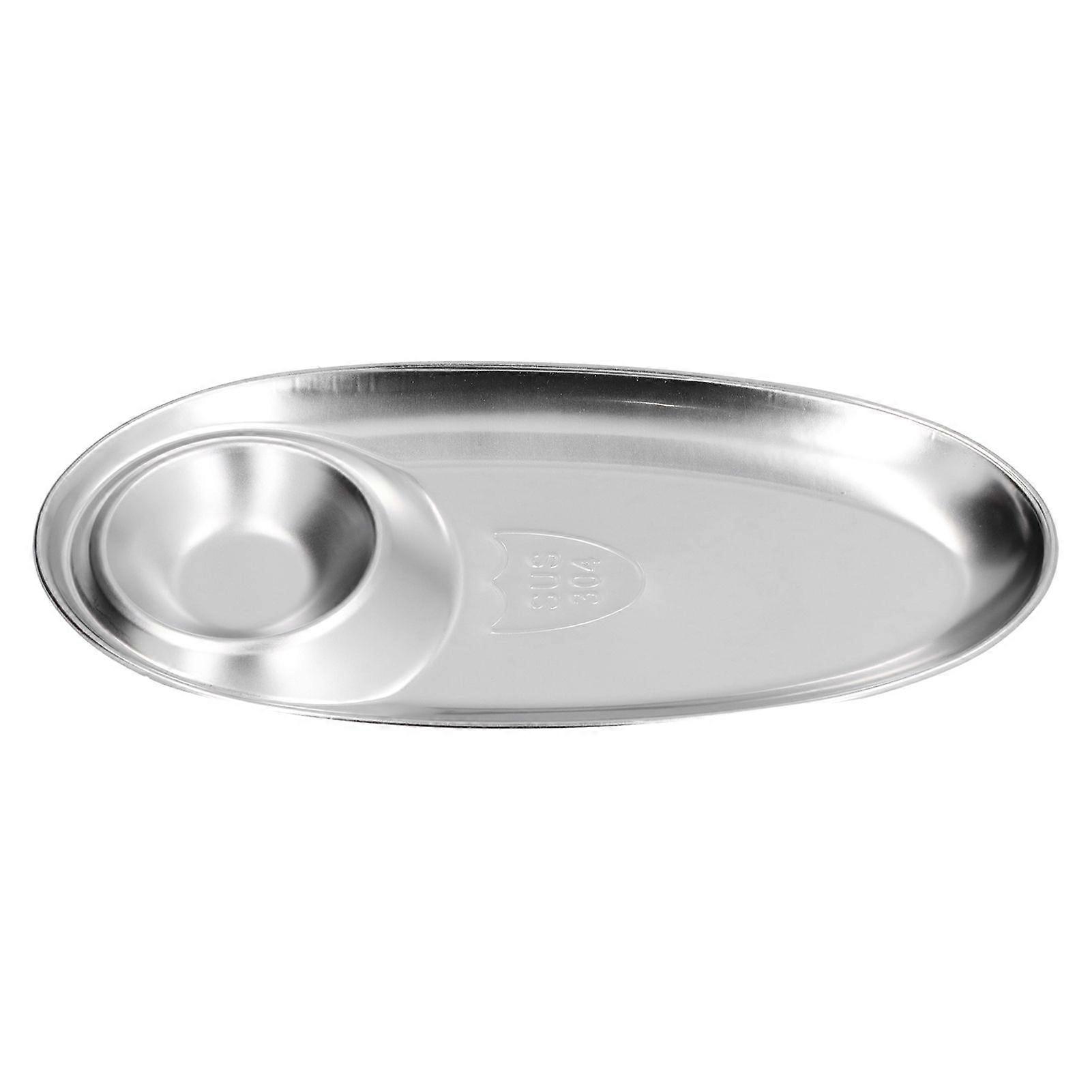 1pcs Stainless Steel Grid Plate - Small Dumpling Plate [Silver] - 304 Material