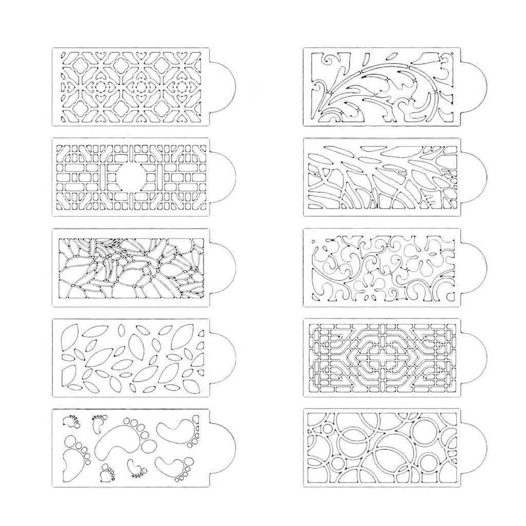 10 Pcs Side Baking Mesh Stencil Baking Decorating Tools Gift for Baking Lover