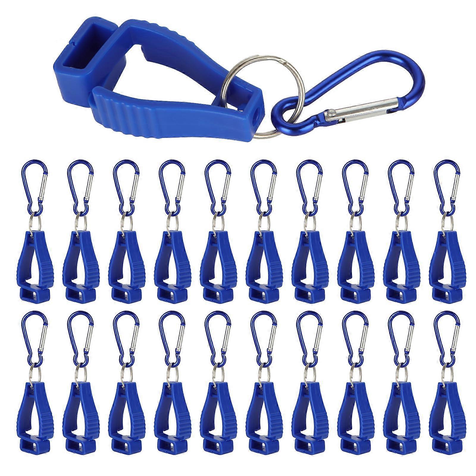 Blue Glove Clips, 20 Pcs, For Work And Construction, Color Blue