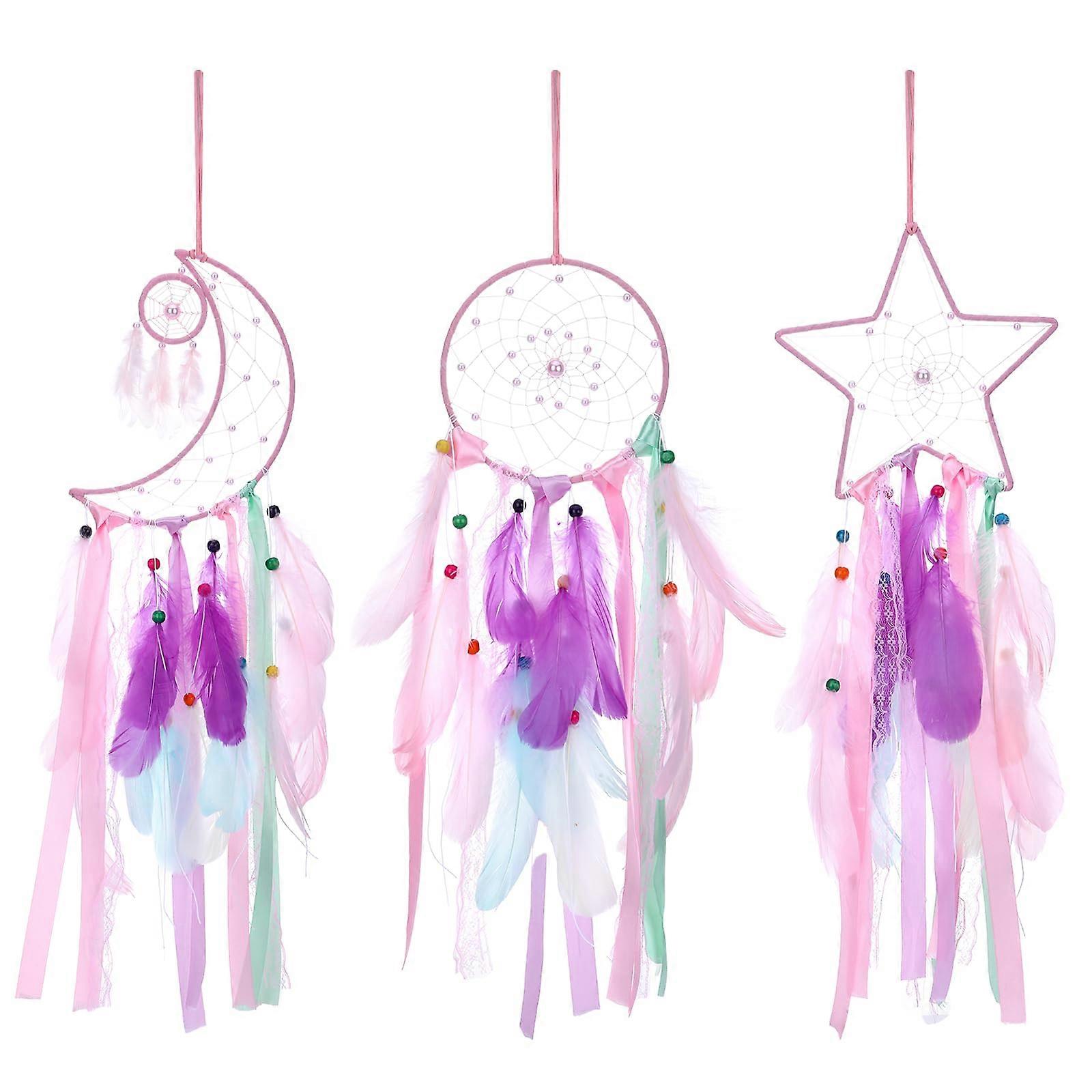 pink dream catcher, suitable for princess room decoration