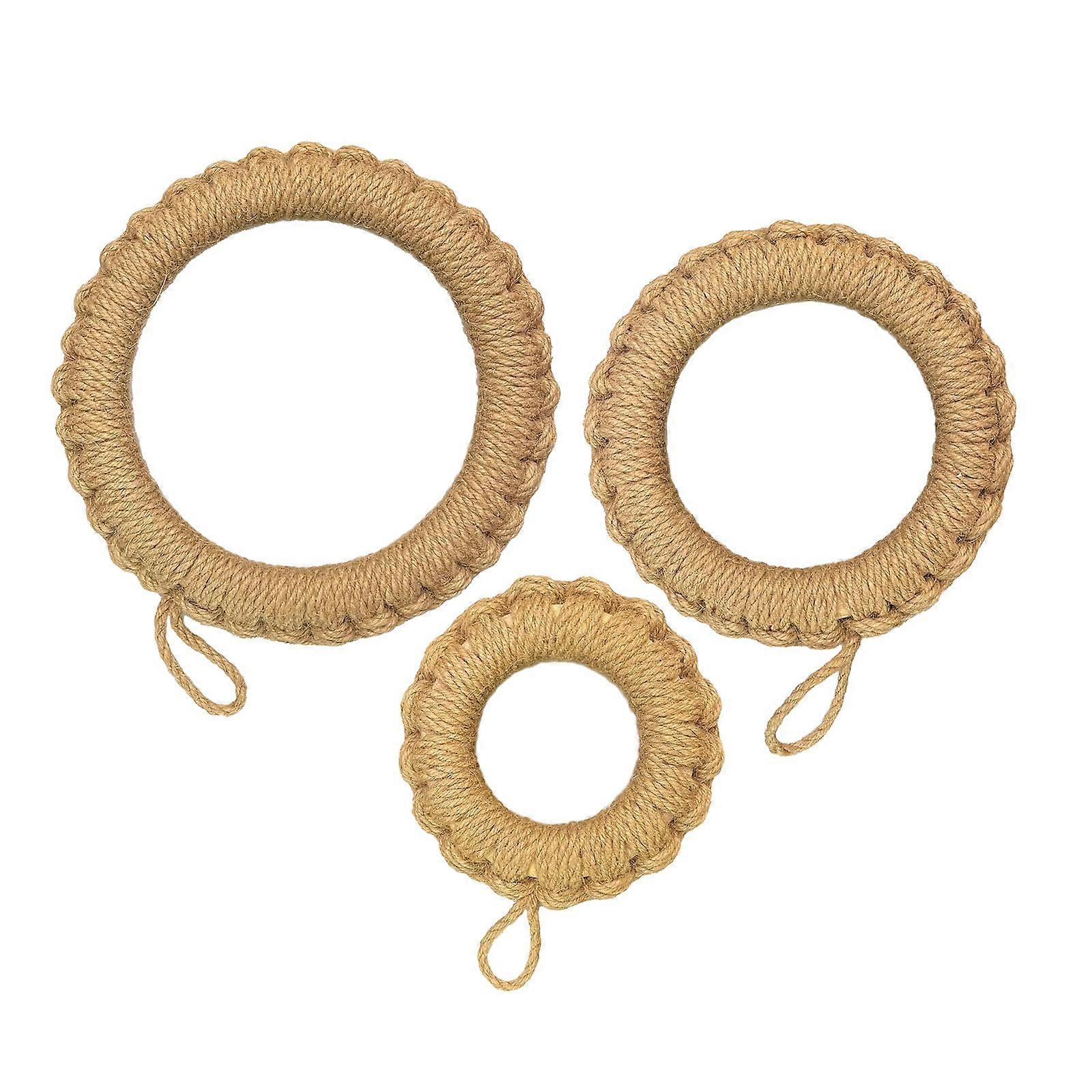 3 Set Round Jute Woven Trivet for Hot Pots and Pans