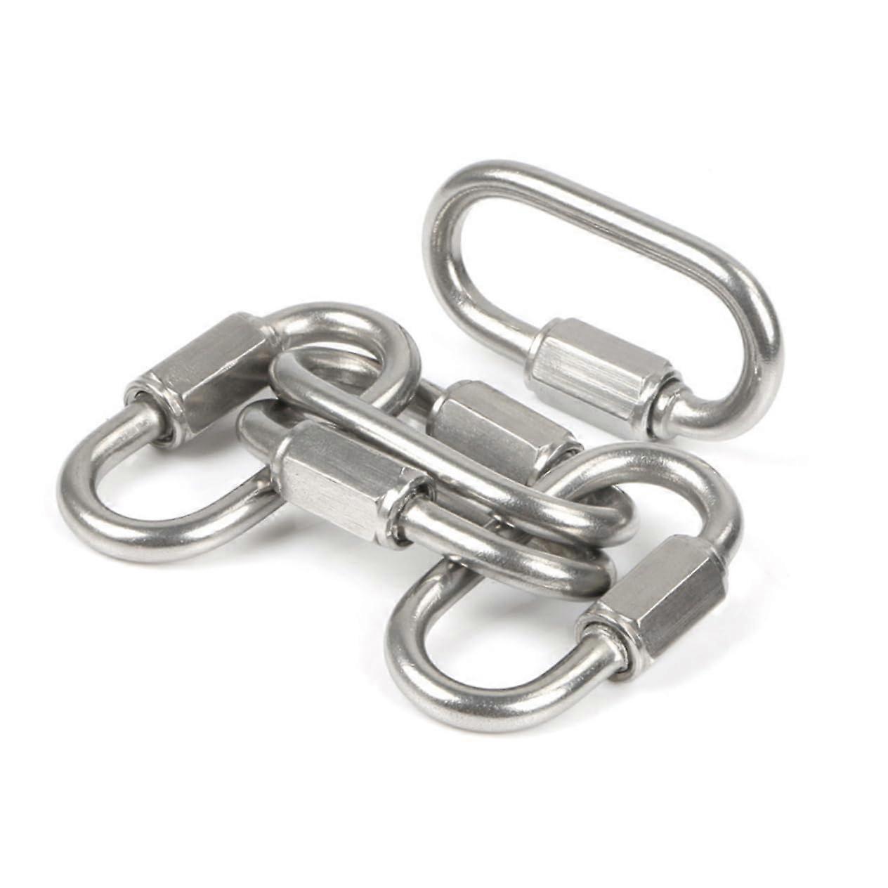 Double Ended Pulling Buckle Snaps Hook, 4pcs 304 Stainless Steel Quick Link Chain Shackles D Ring Hooks