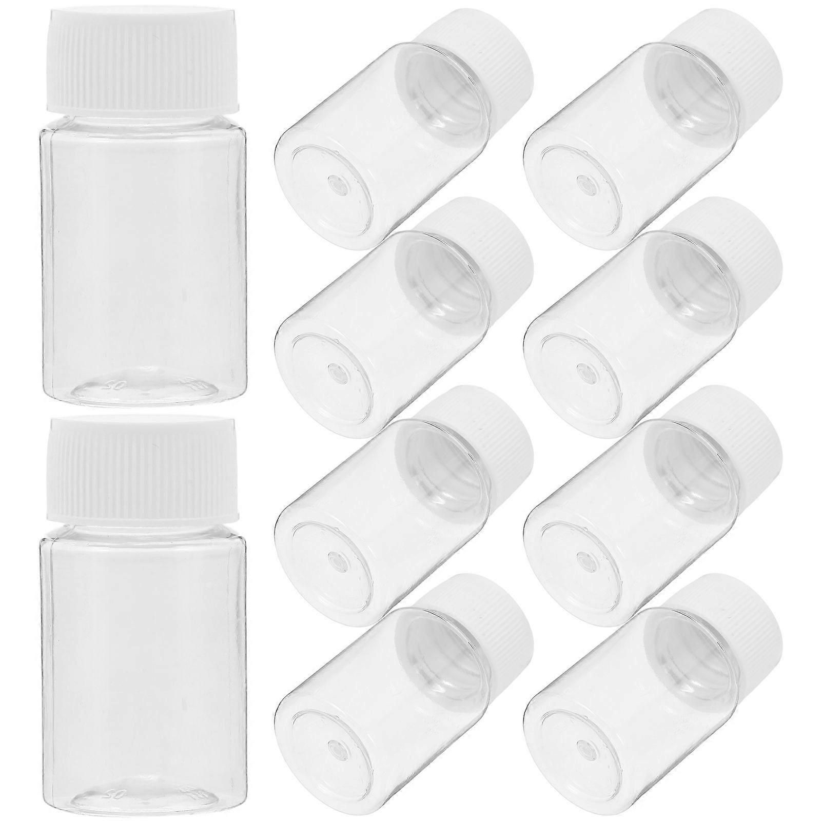 10pcs Wide Mouth Lab Reagent Bottles Clear Plastic Liquid/Solid Storage Container With Caps For Laboratory And Home Office Use