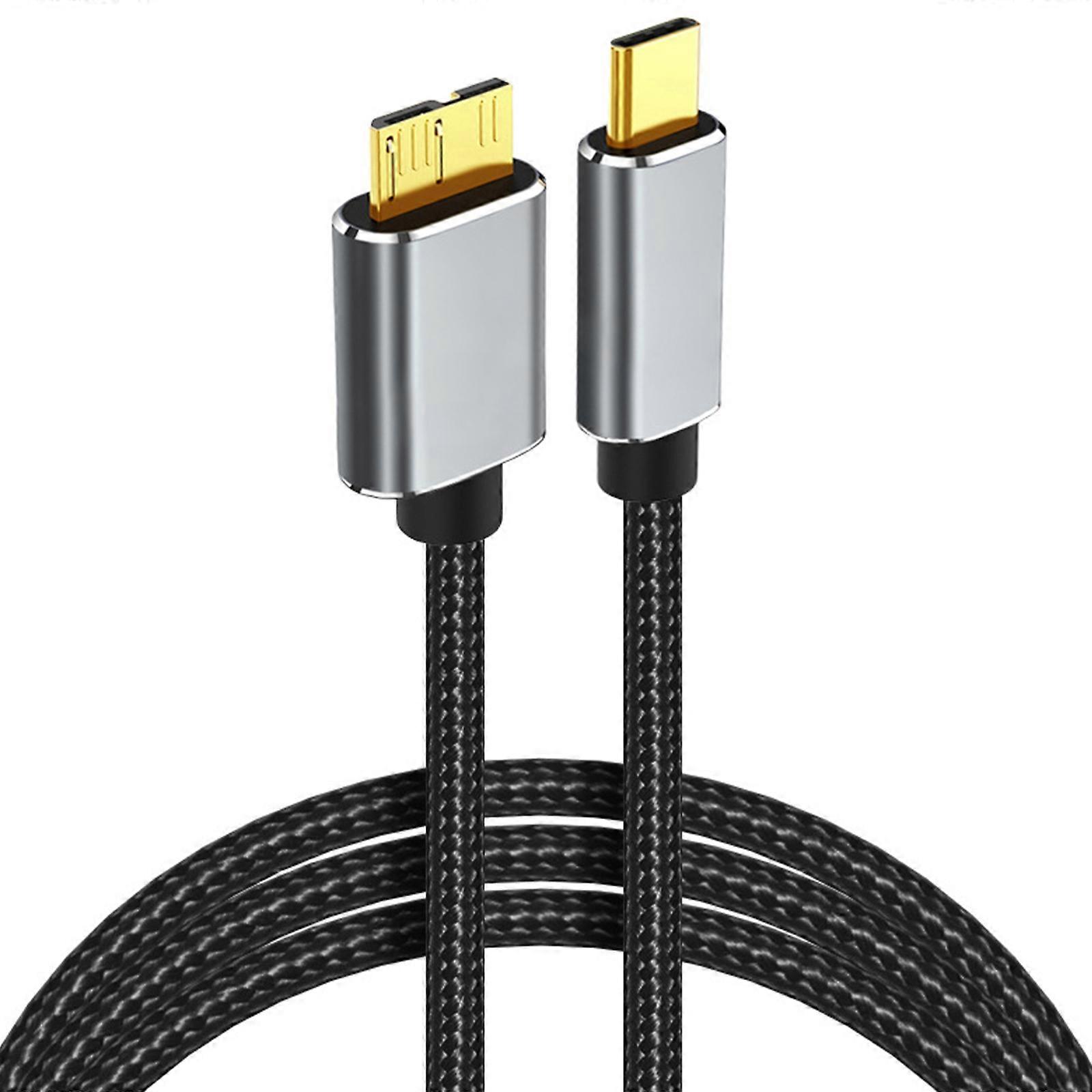 Nylon Charging Data Cable USB C to b 3.0 Charging Cable Data Sync Cord for Hard Drive Disk Case