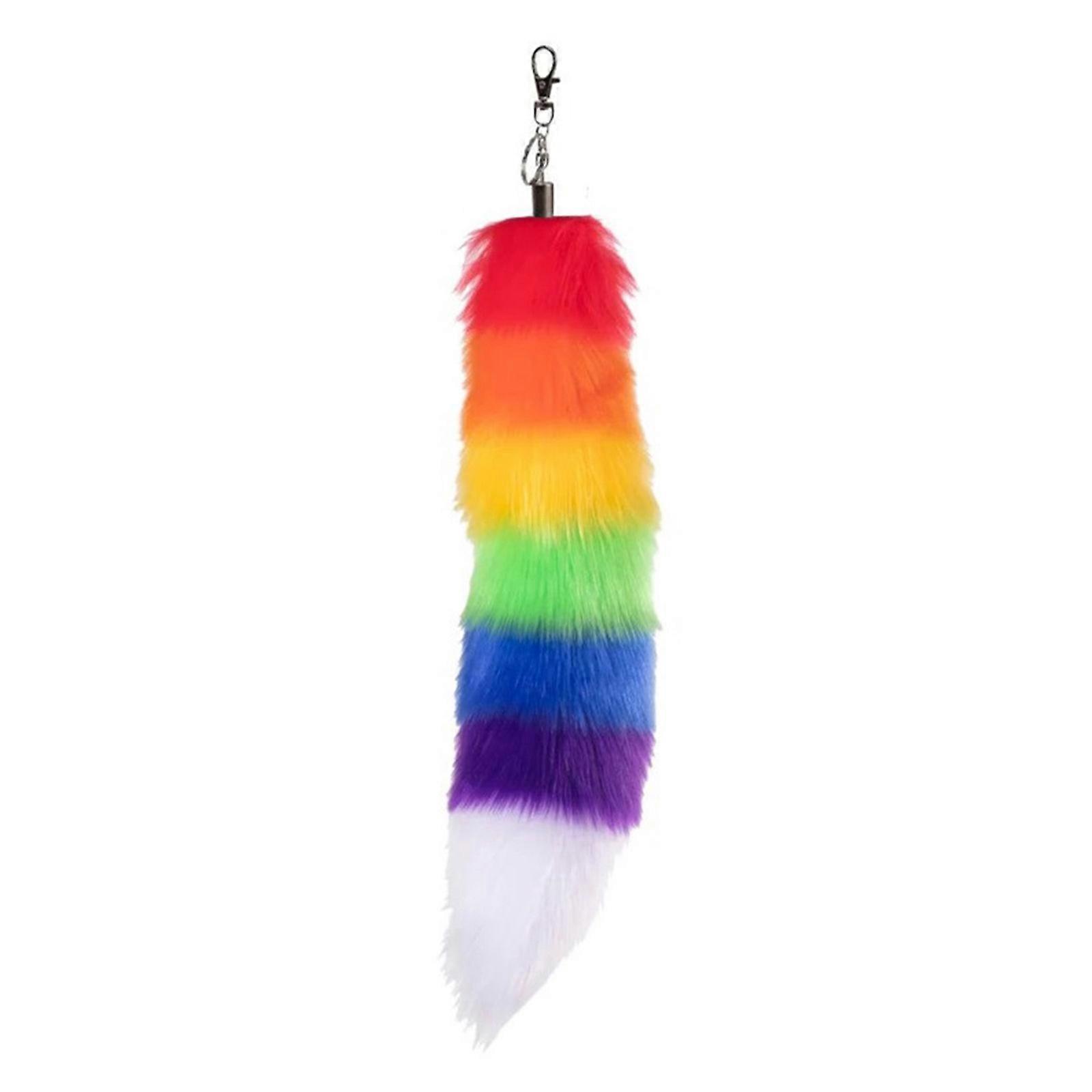 Foxes Tail Keychain Faux Furs Foxes Tail Keyring Soft Furry Bag Hangings Charm Pendant Key Handbag Pendant Accessorise Color 2