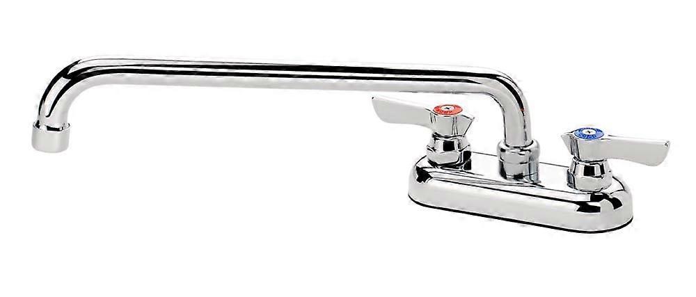 11-412L Silver Series Low Lead Deck Mount Faucet with 12" Swing Spout, 1.8 GPM Aerator, Chrome Finish, NSF Certified