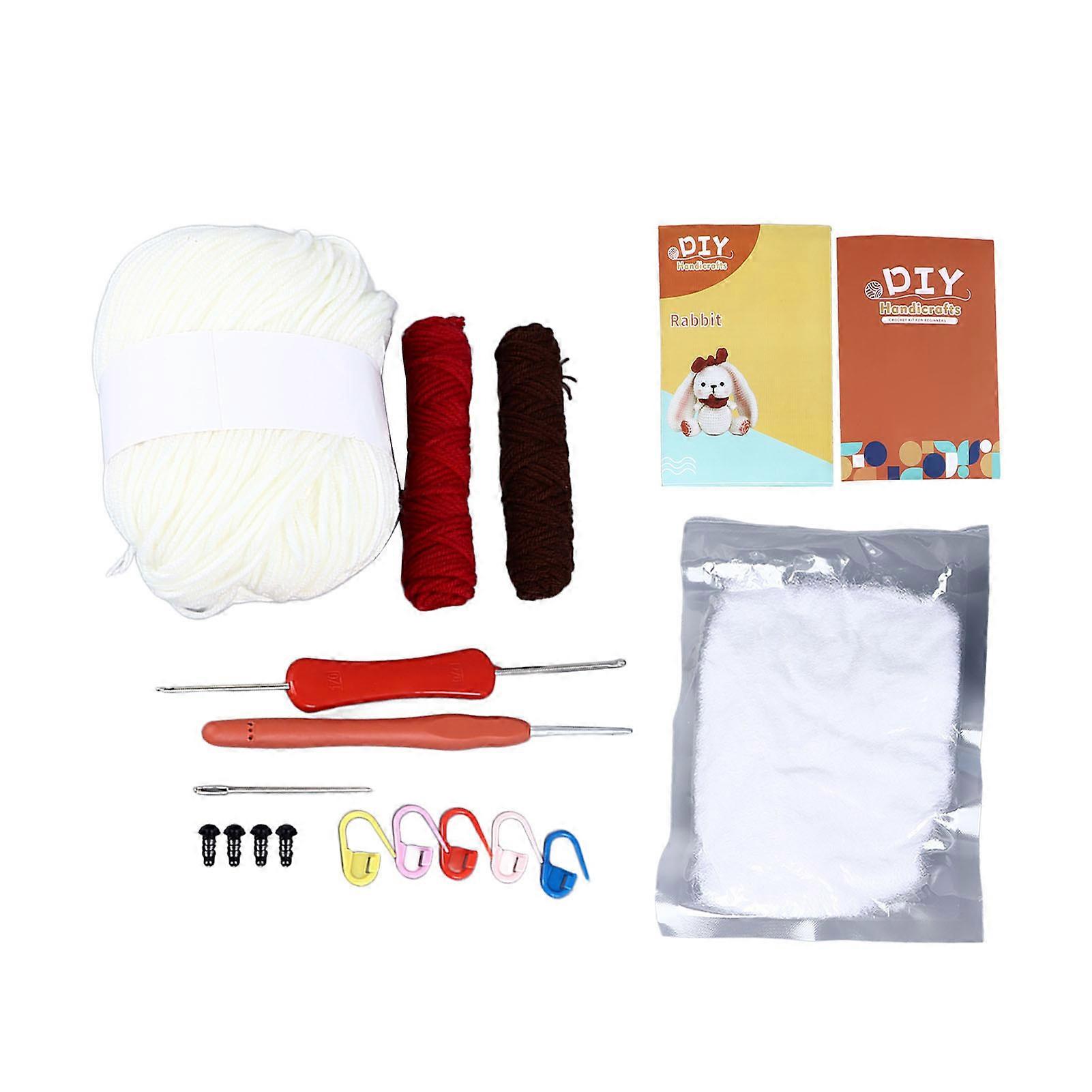 Rabbit DIY Cute Animals Crochet Starter Kit with By Step Video Tutorial for Beginner Kids Adults