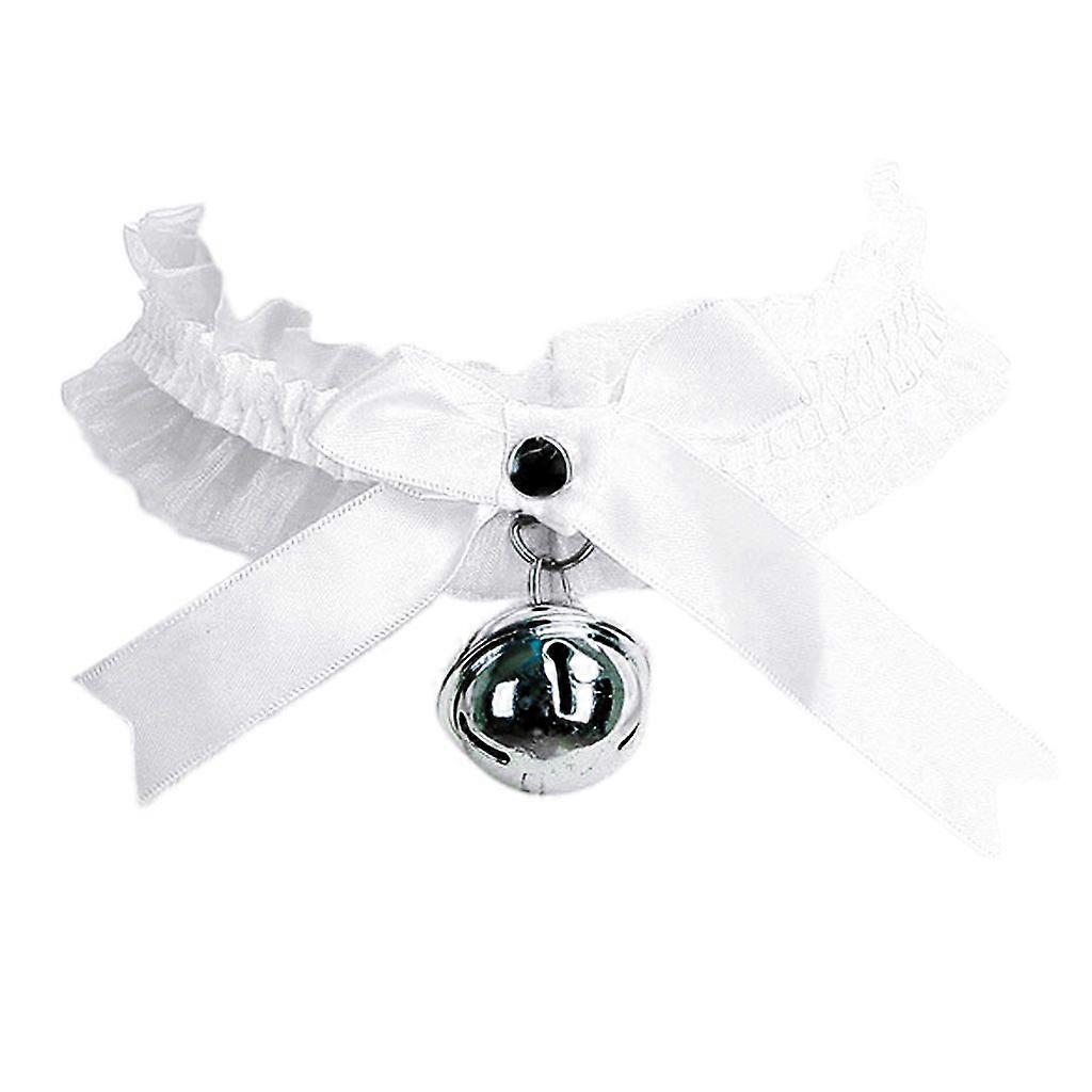 原宿哥特式女式甜美洛丽塔丝带项圈带蝴蝶结环铃铛蕾丝边可爱猫Cosplay项圈项链