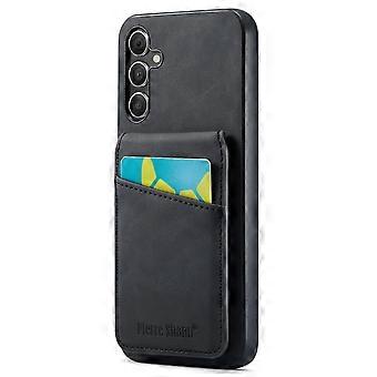 FIERRE SHANN For Samsung Galaxy A24 4G (162.1 x 77.6 x 8.3mm) Case PU+TPU Crazy Horse Texture Cellph