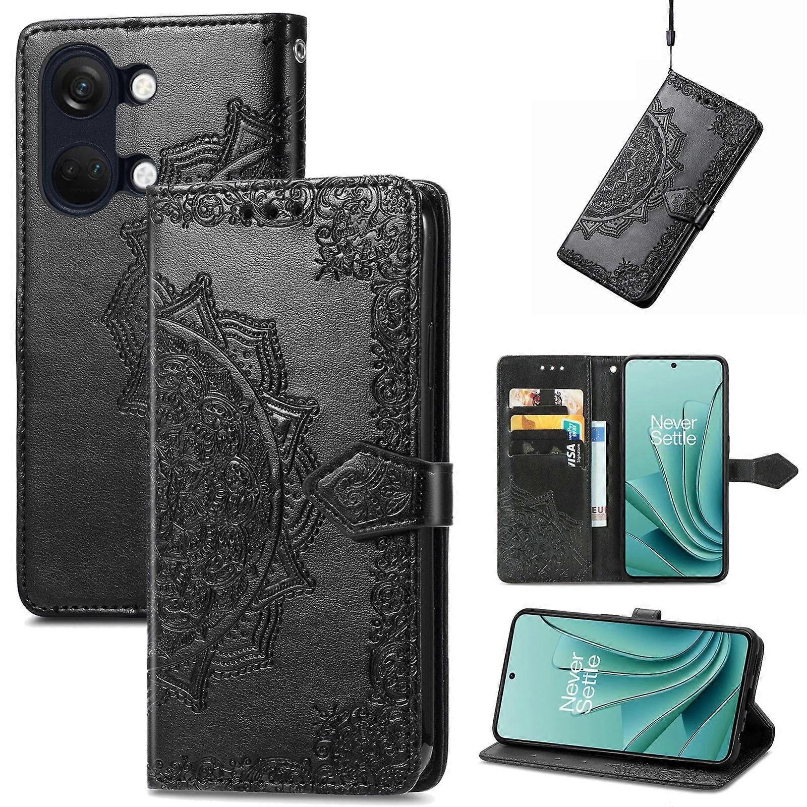 Mandala Flower Embossed Leather Phone Case