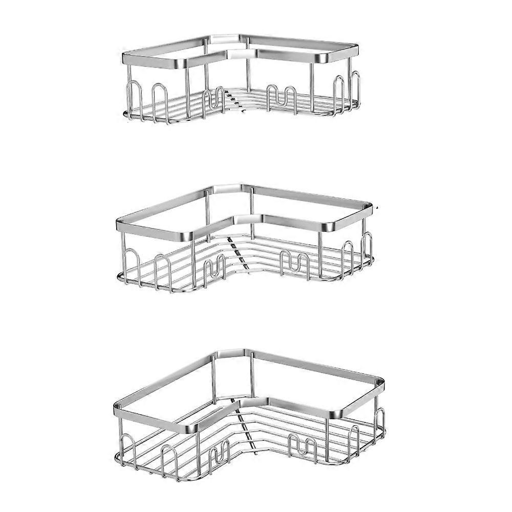 1 Set Duschablage silber dreiteiliges Set