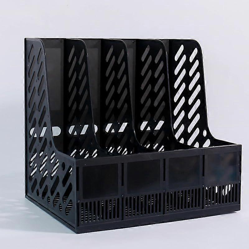 Magazine Holder, Desk Organizer, File Cabinet for Office Organization and Storage, Heavy Duty Plastic File Cabinet, 4 Vertical Compartments