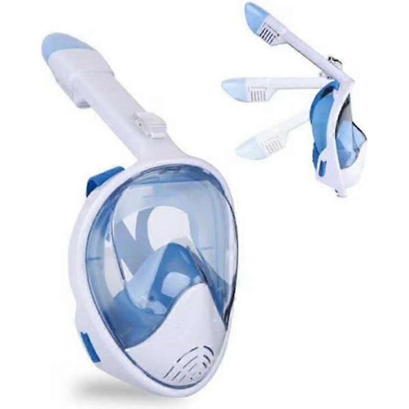 PIMPIMSKY Anti-fog Full Face Diving Mask 180 Full Face Snorkel Mask for Kids Adults - Size SM Blue