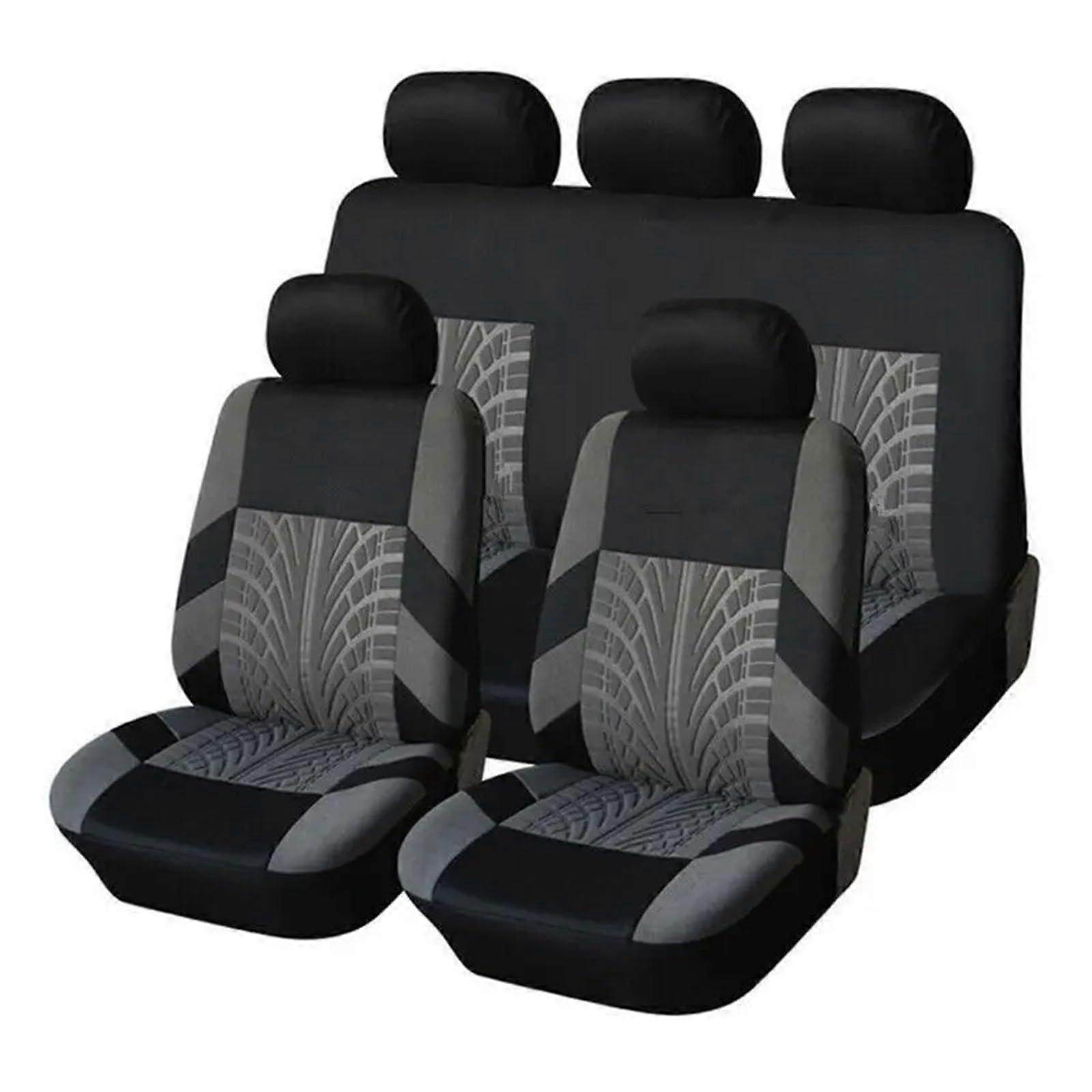 Car Seat Covers Full Set for 5 Seats, Universal Fit Cloth Protector for Cars and Pickup Trucks, Front and Rear Coverage