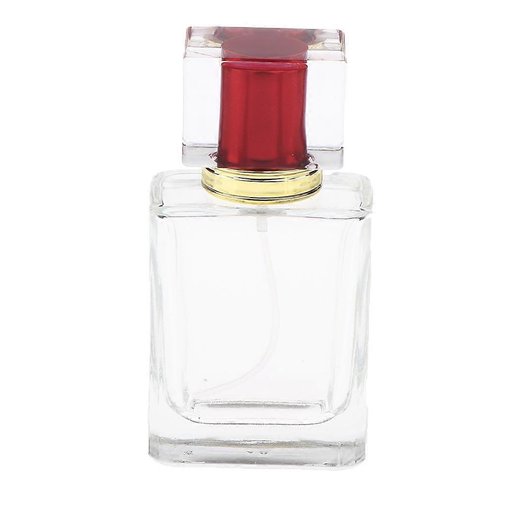 50ML Glass Refillable Perfume Bottle, Square Portable Empty Bottle with Spray