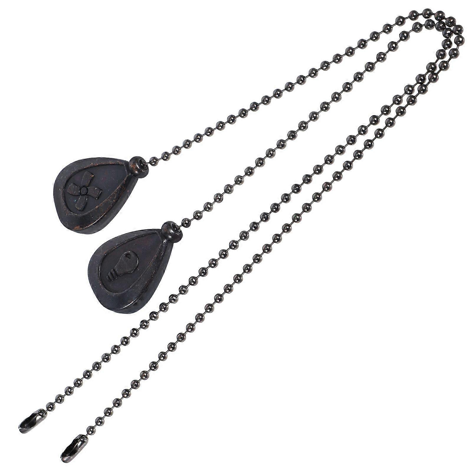 2pcs Ceiling Fan Pull Chain Bulb And Fan Pattern Pull Chain Extension Ceiling Fan Pull Chain Extender Fan Pulls Chain Beaded Ball Chain
