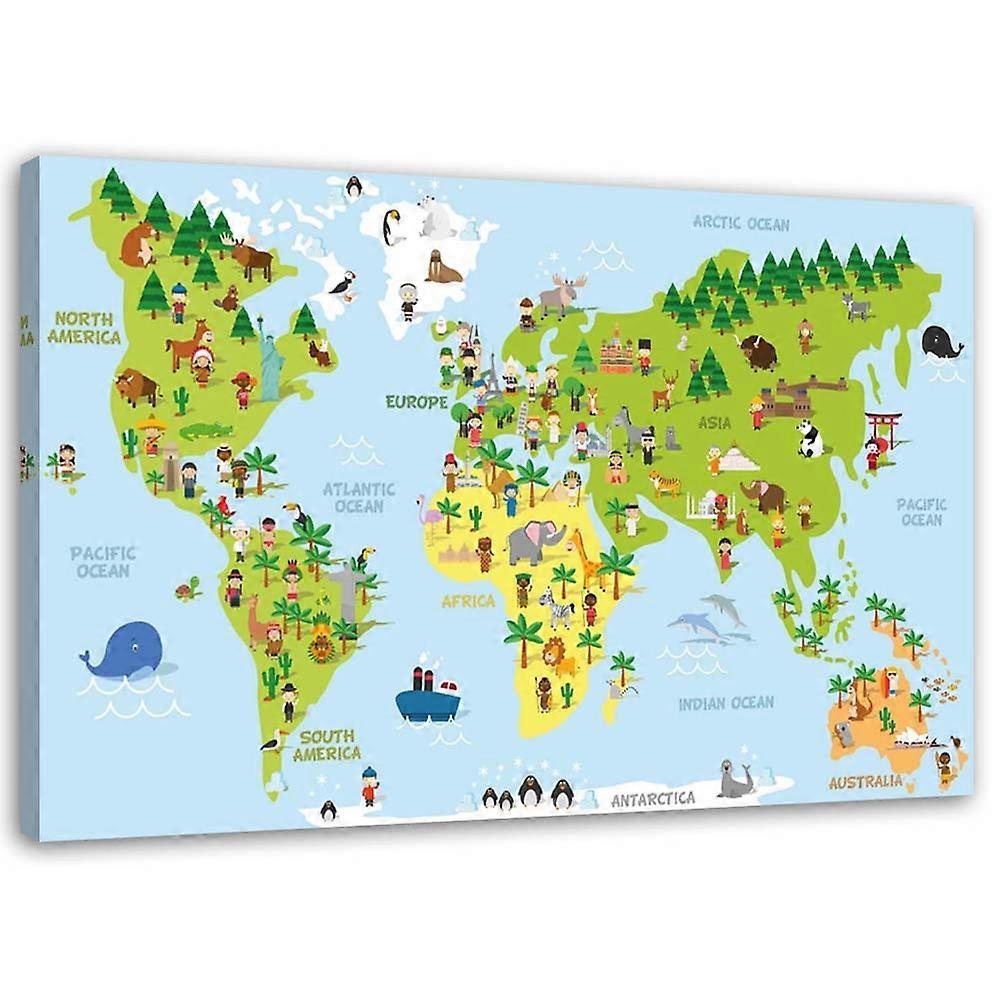 Impression sur toile, Carte pédagogique - 60x40