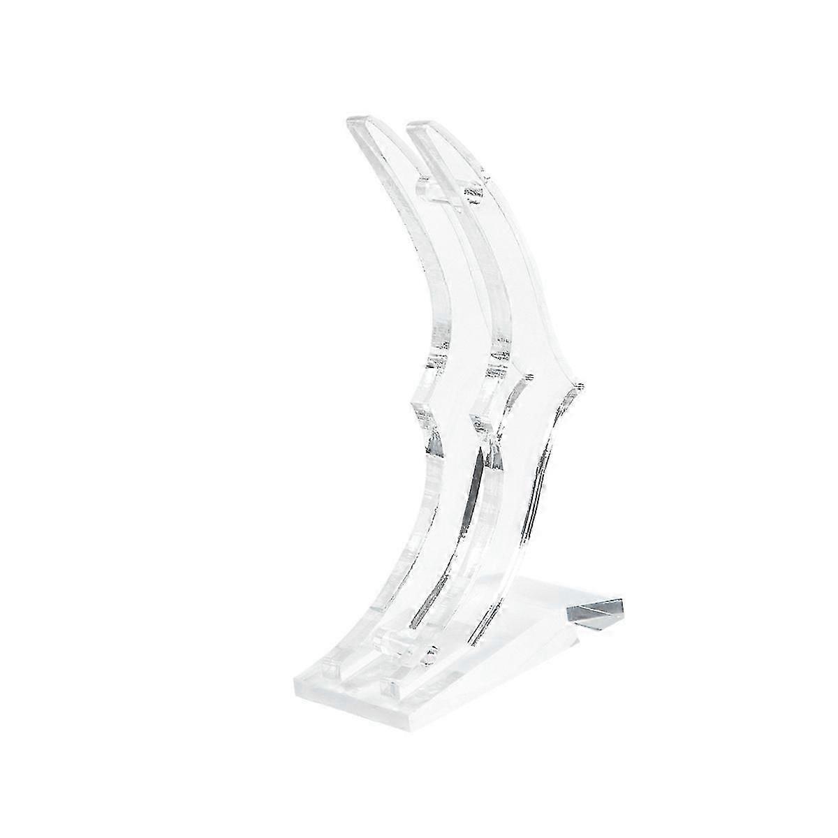 Acrylic Crystal Base Crescent Shaped Transparent Display Stand for Small Items like Artificial Flowers