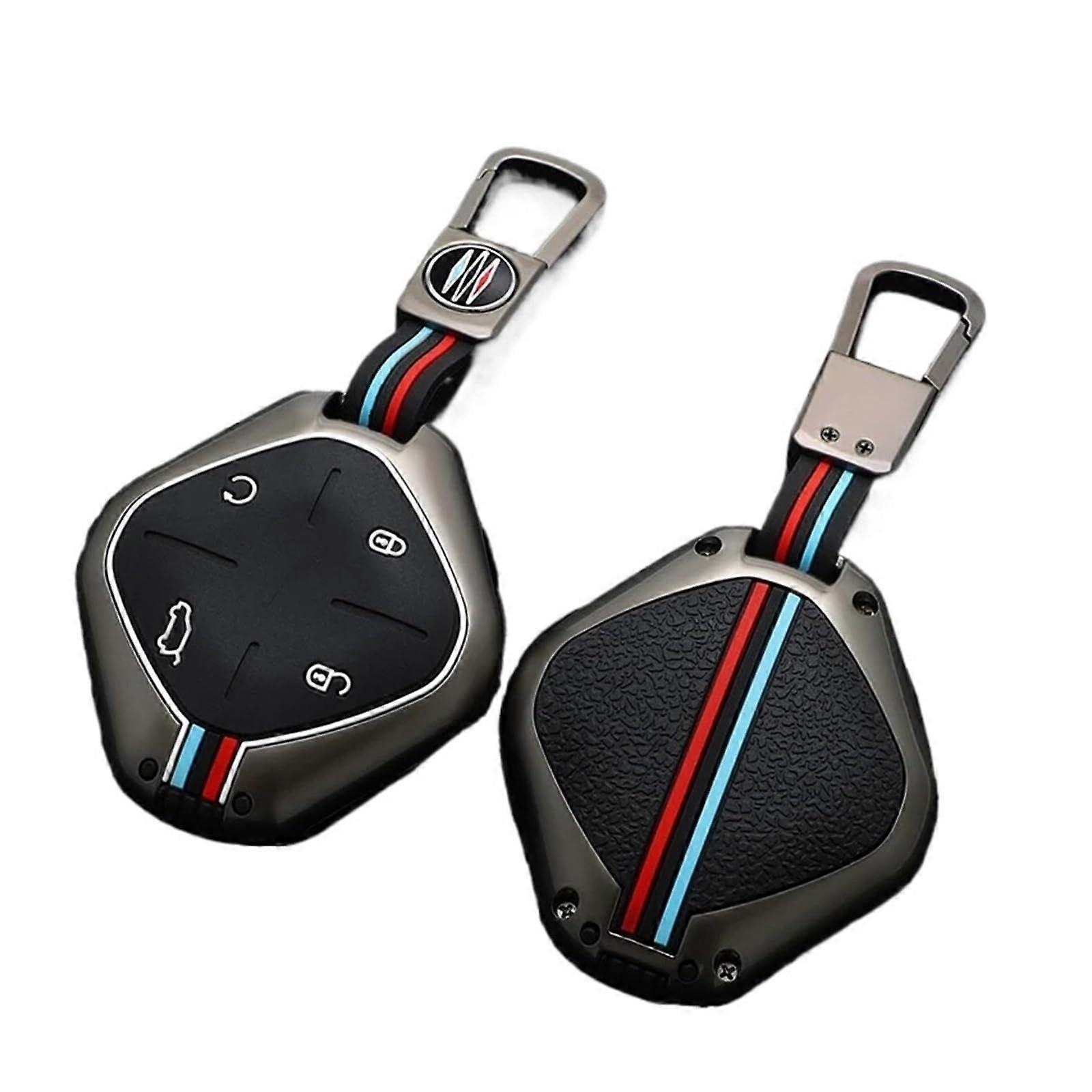 Zinc Alloy Car Key Case Cover for Jetour Dashing X-1 Plus DTC 2022 2023, Gun Color, Durable Fob Protection Shell