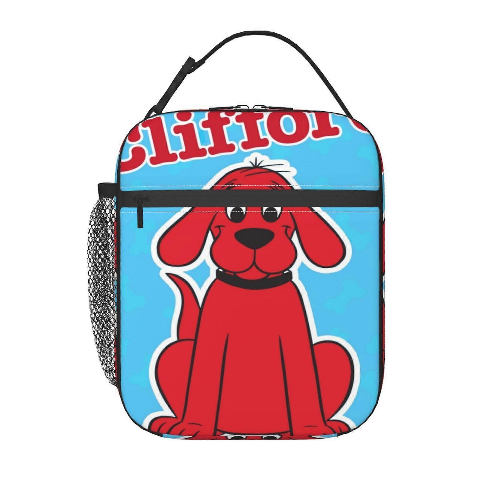 i53 Clifford the Big Red Dog Lunch Bag Stylish Geometric Print, Insulated Double-Layer Design with Easy-Clean Interior (26x20x12cm) d53