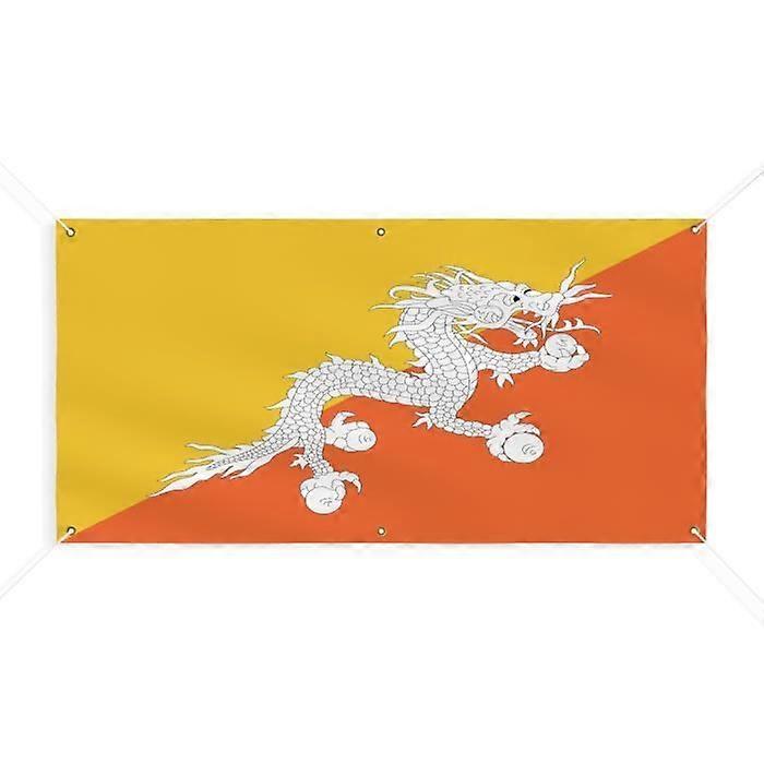 Bhutan Flag Banner 6 Grommets 40x80cm Polyester