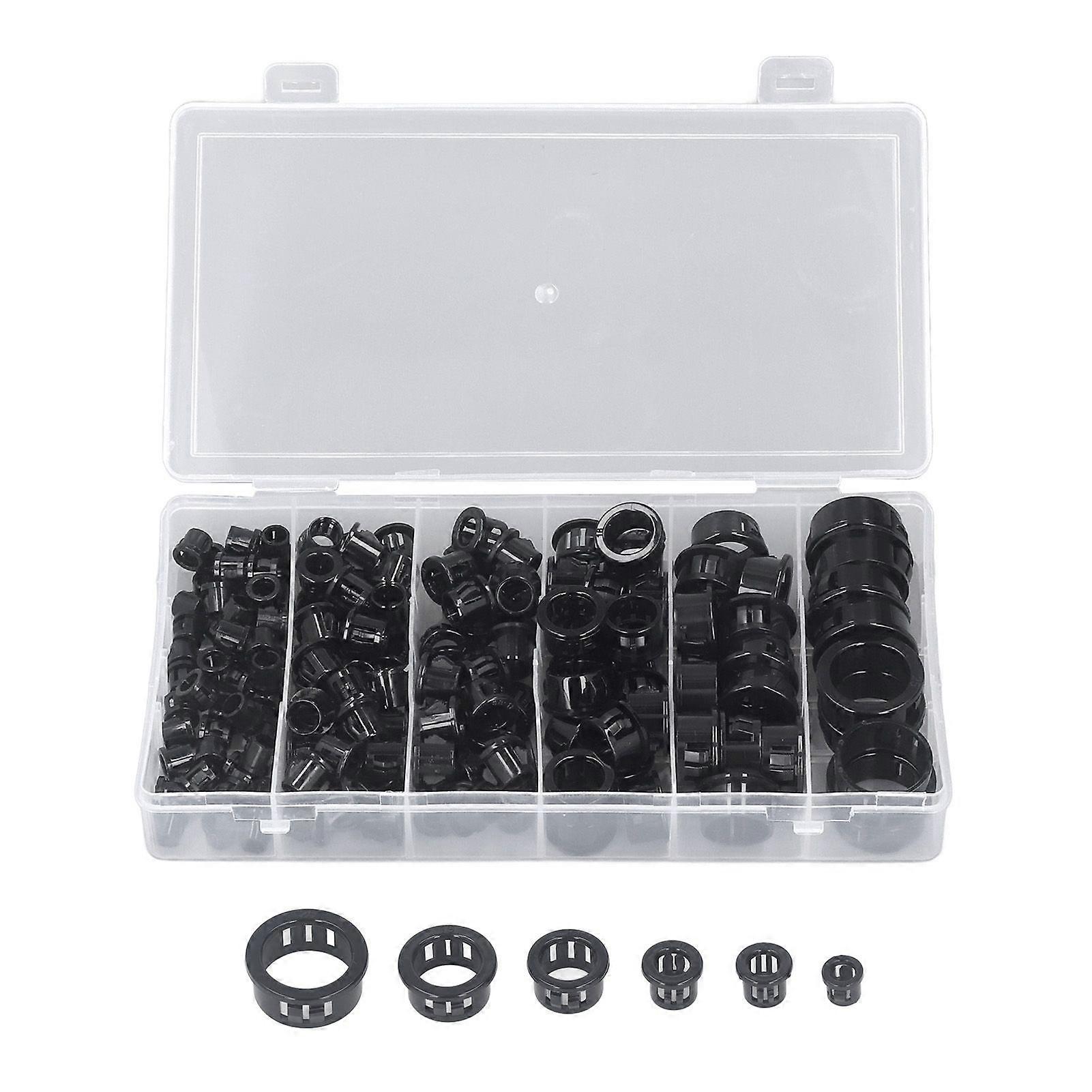 2025 Latest Model  160Pcs Snap in Cable Grommet Protector Nylon Plastic 5/16in