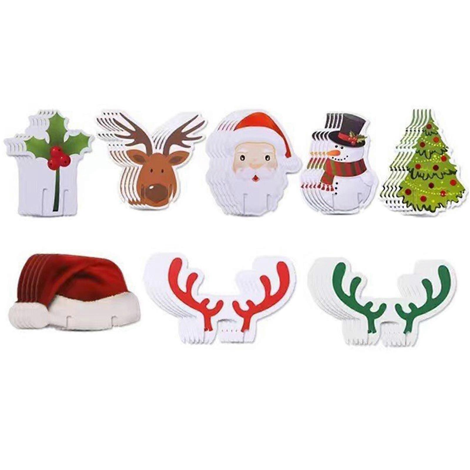 Weihnachtskarten-Set mit 80 Weingläsern, mehrfarbig