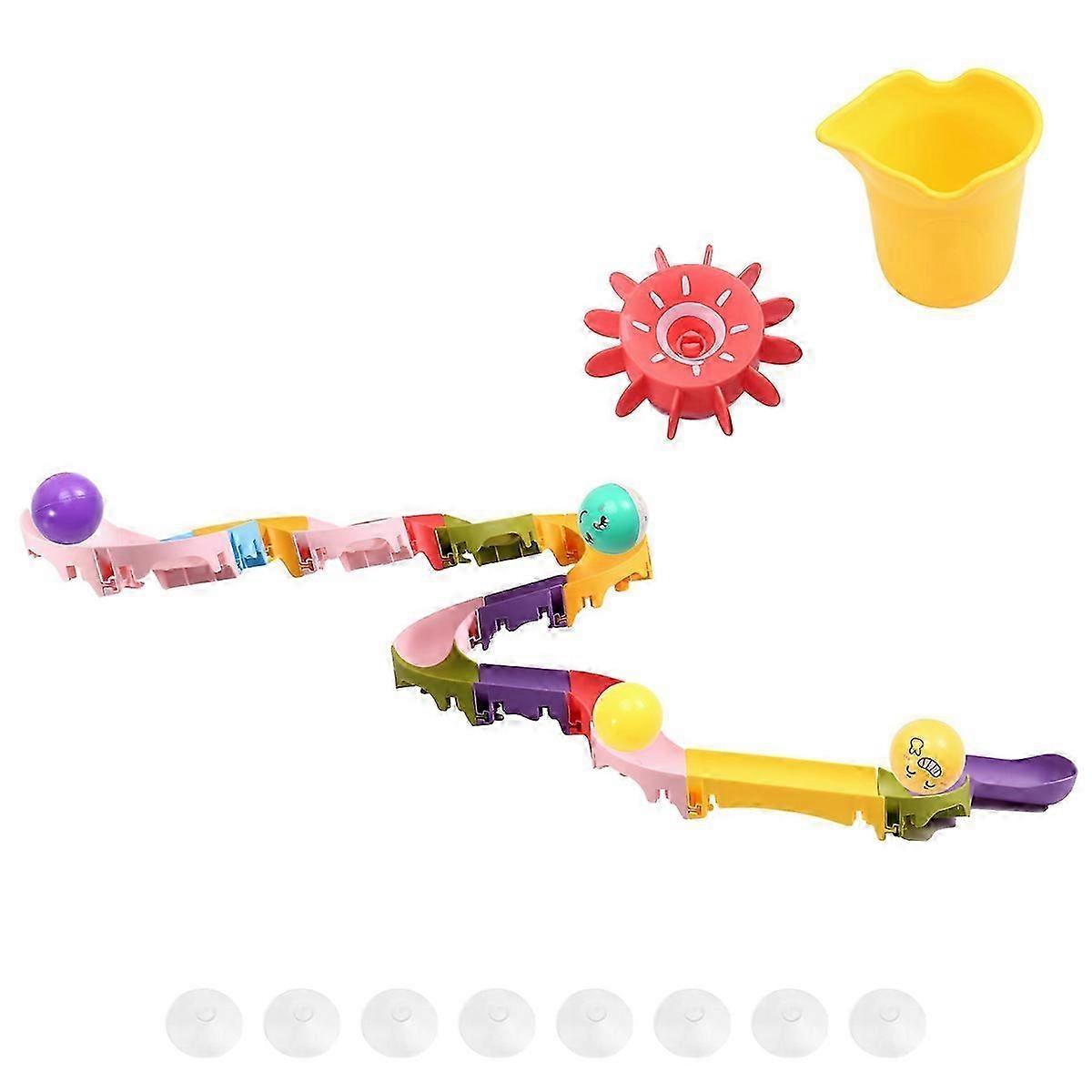 Kids Bath Toys Track Game, DIY Slide Track with Suction Cups for 3-6 Year Olds-JG