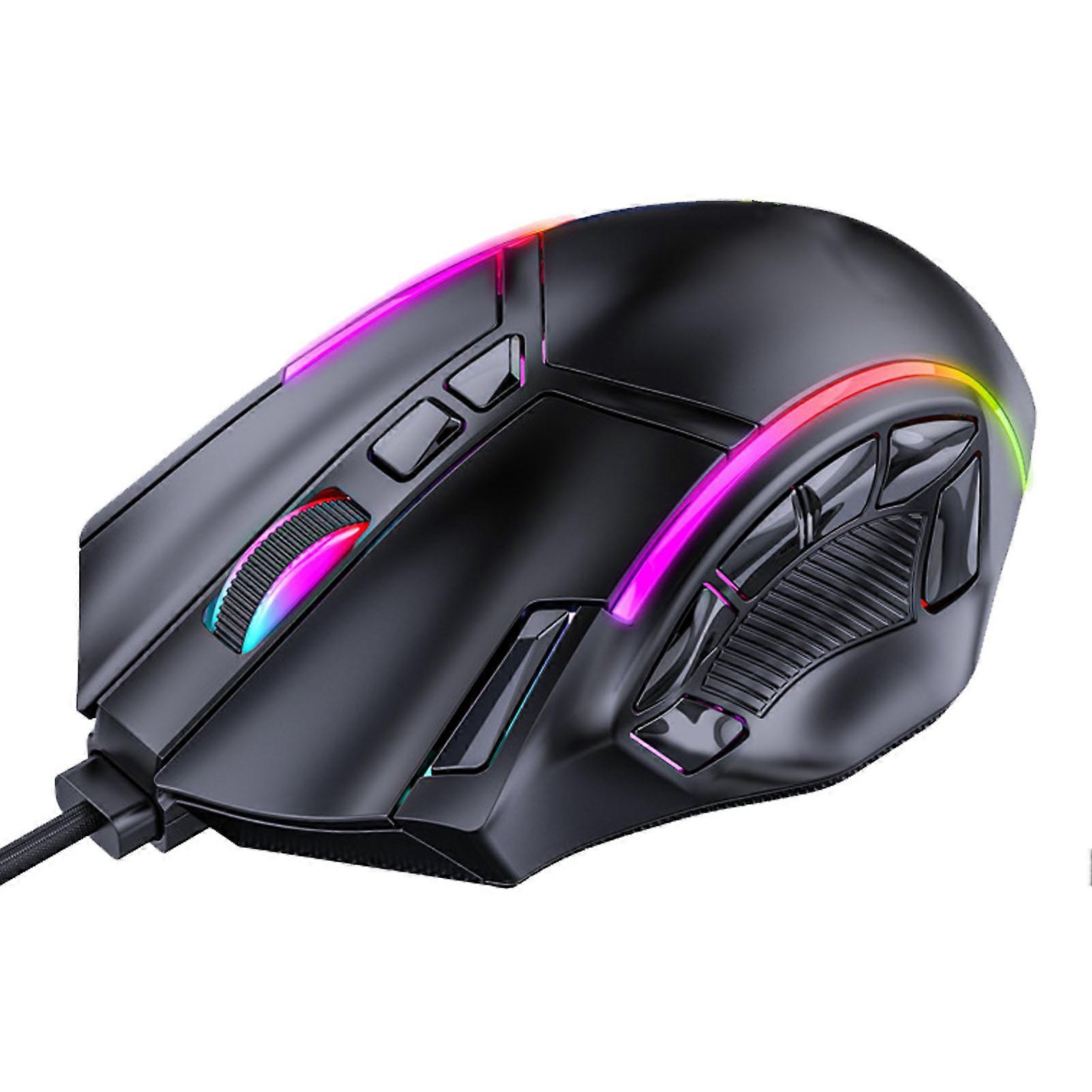 RGB Wired Gaming Mouse 12800 DPI 12 Keys Macro Definition Computer Replacement Accessories