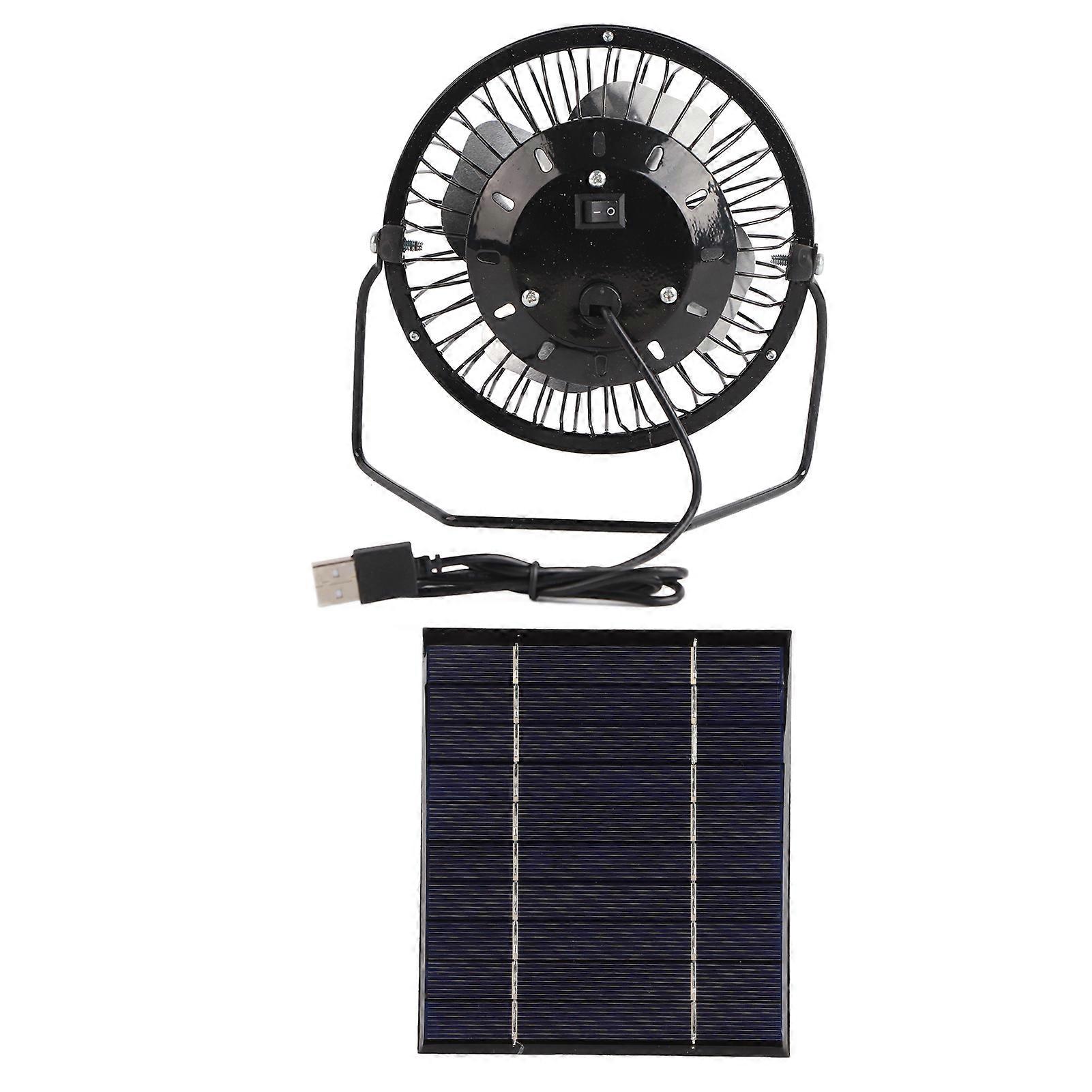 Solar Panel Powered Usb Fan, Portable Mini Ventilator For Outdoor Adventures, Featuring High Efficiency Polycrystalline Silicon With Easy Operation