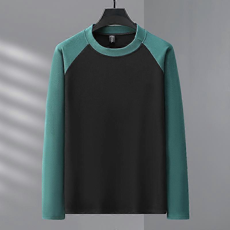 Plus Size Velvet Bottoming Shirt for Fat Men Loose Winter Thickening Color Matching Raglan Sleeves 4XL-12XL