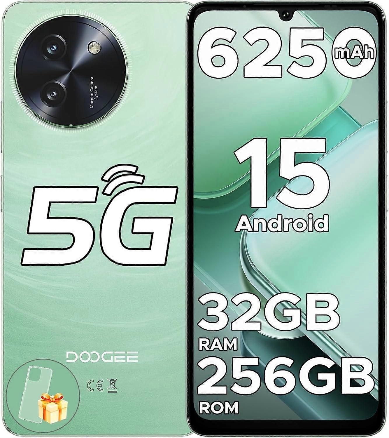 DOOGEE Note 59 Pro Unlocked Cell Phone 5G Android 15,32GB+256GB/TF 2TB 6250mAh Battery Green