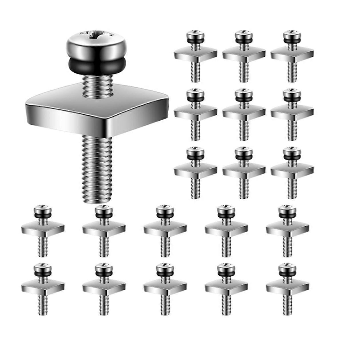 20 Pcs Stainless Steel Fin Screw and Plate with O Rings for Surf Longboard Sup Paddle Board Fin Sur