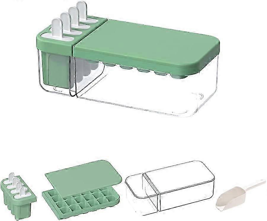 Ice Cube Trays,Ice Pop Molds with Lid Bin,Easy Release