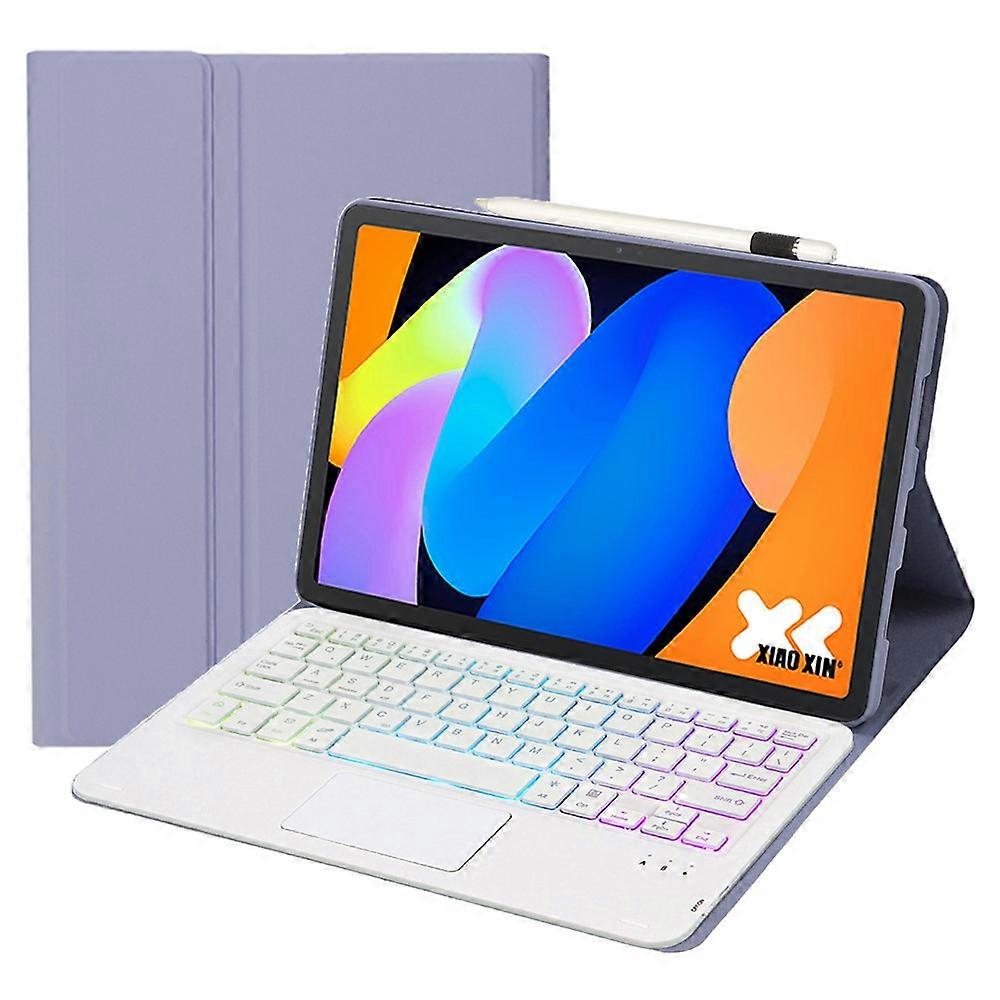 AM31-AS Compatible For Lenovo Xiaoxin Pad 11 2025 / Idea Tab Tablet TB336ZU / TB336FU Leather Case Touchpad Backlit Bluetooth-Comp