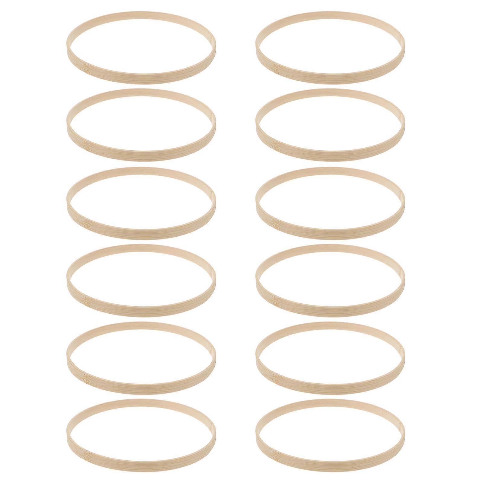 12pcs Bamboo Dream Catcher DIY Rings   Crafting Accessories for Handmade Wreaths, Wind Chimes, Mandalas & Creative Projects with Smooth Bamboo Frames