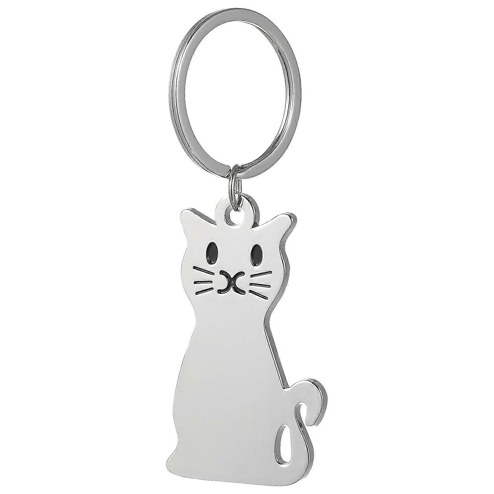 Shimmering Rhinestone and Crystal Cat Keychain – Durable Metal Key Ring for Adults and Families – Unique Animal Pendant Design