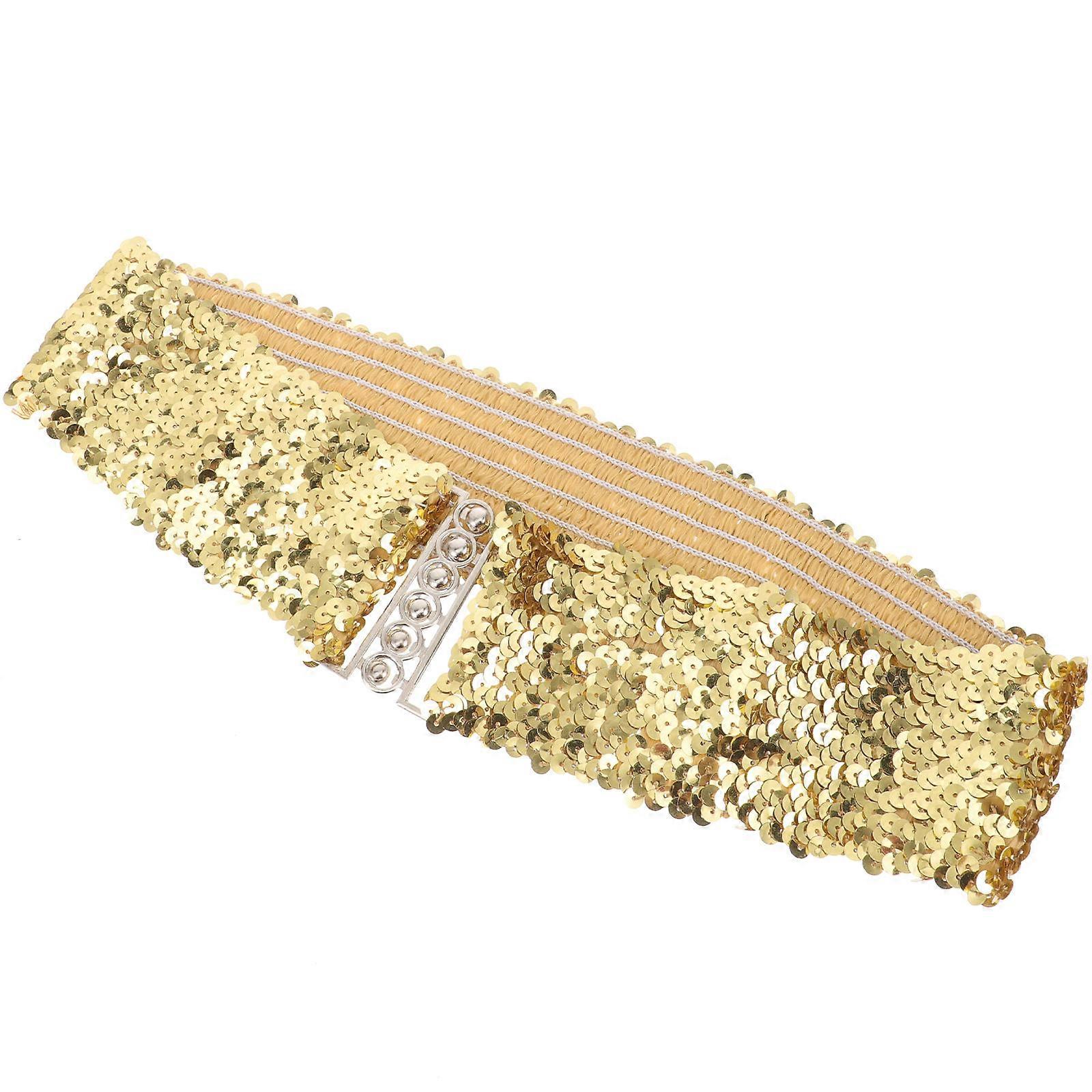 Wide Sparkly Belt with Elastic Feature, Ideal for Ceremonies and Banquets