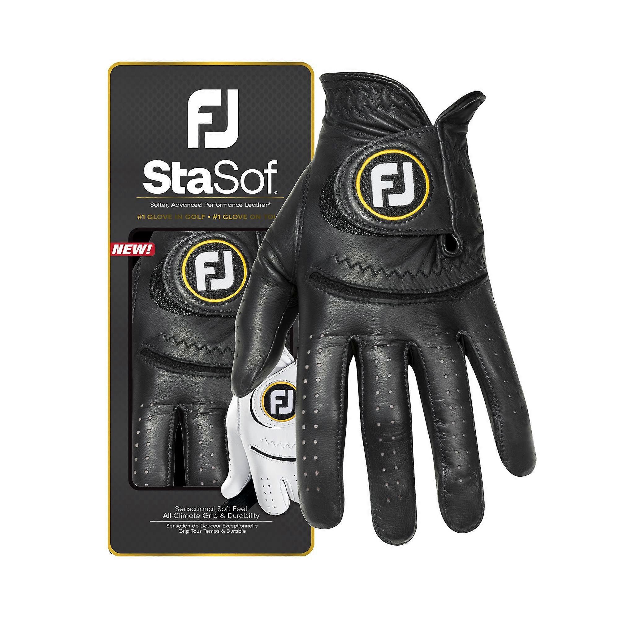 Men's StaSof Golf Glove, Black, Medium/Large, Worn on Left Hand