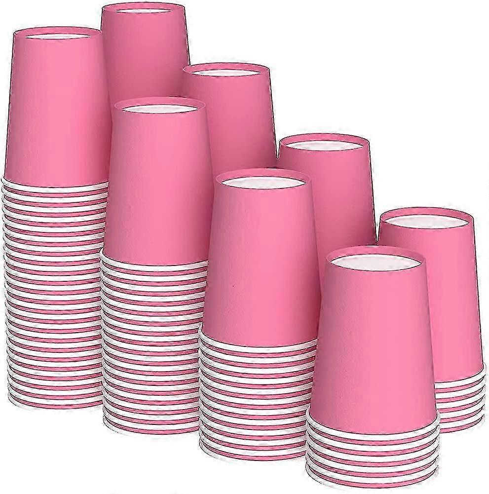 120 Pack Disposable Biodegradable Compostable Pink Cardboard Cups For Birthday