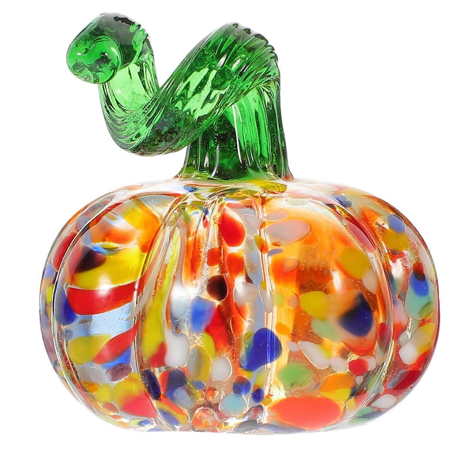 دقيق زجاج اليقطين احتفالي الجو زجاج تمثال اليقطين متعدد الألوان مقهى 3.50X3.50X3.50CM 1 مجموعة