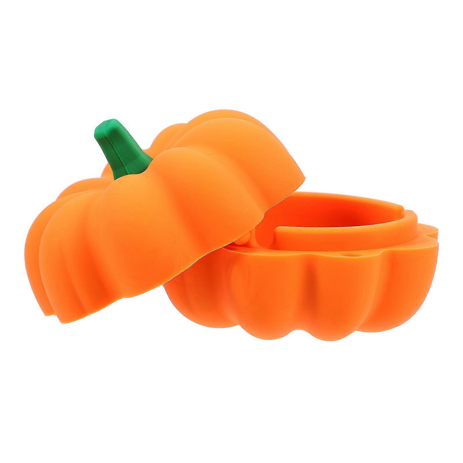 Pumpkin Shaped Silicone Ashtray, Heat Resistant & Large Capacity, for Indoor Outdoor Use, Decorative Home Desk Ornament