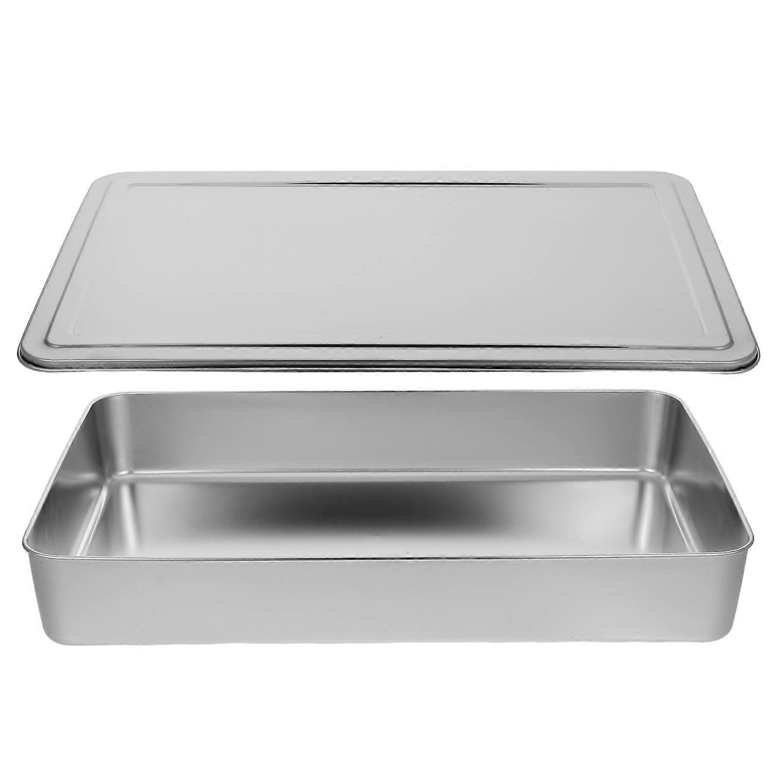 Stainless Steel Rectangle Baking Pan with Lid – Versatile Bakeware for Cakes, Casseroles, Lasagna, and Vegetable Storage, Space Efficient Design for
