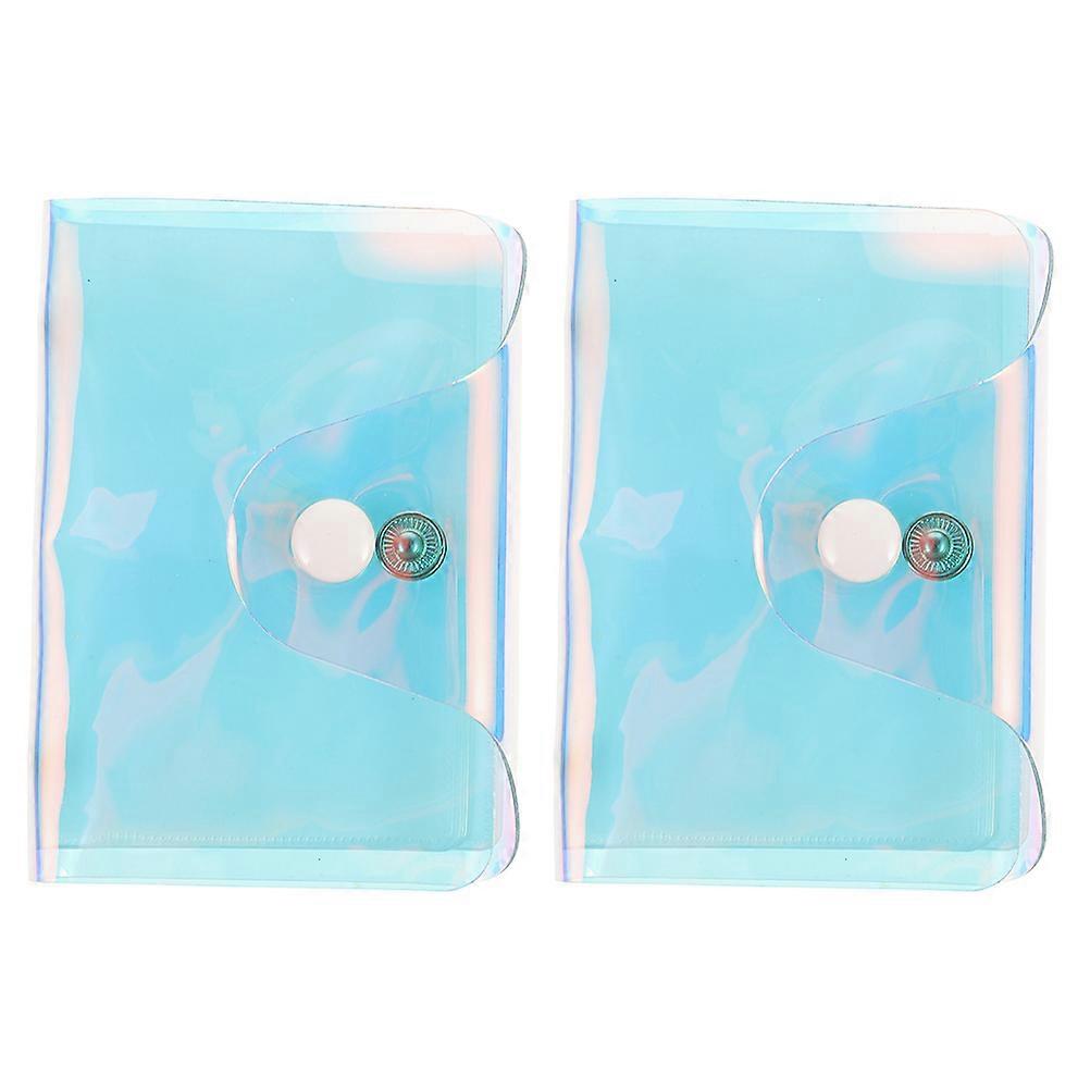 Holographic Credit Card Holder 2PCS Multi Card Organizer for Men and Women, Transparent Stylish Design with Multiple Slots for Travel and Business