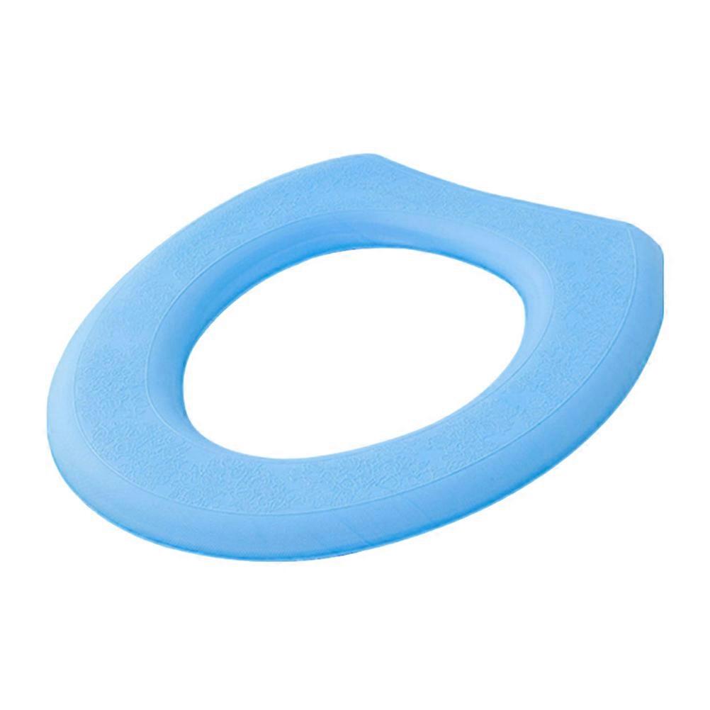 Waterproof Toilet Pad Household Toilet Closestool Mat Blue 40x37x3cm Comfortable General Paste Type for Home Bathroom Use 1Pcs