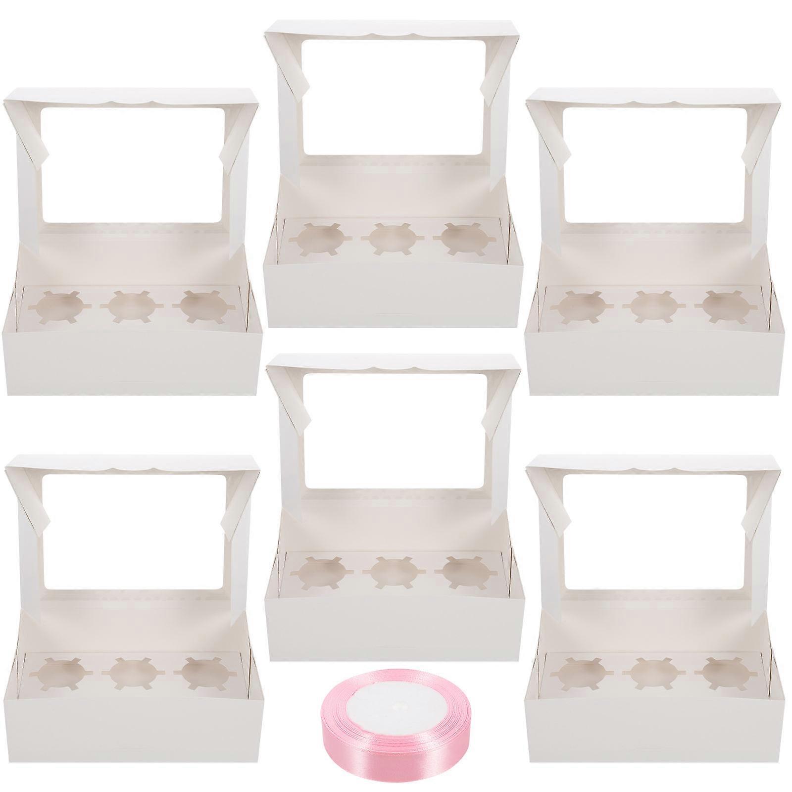 Pastry Box With Window Cupcake Box Muffin Cake Boxes For Baking Storage Protection from Damage Simple Design 1 Set
