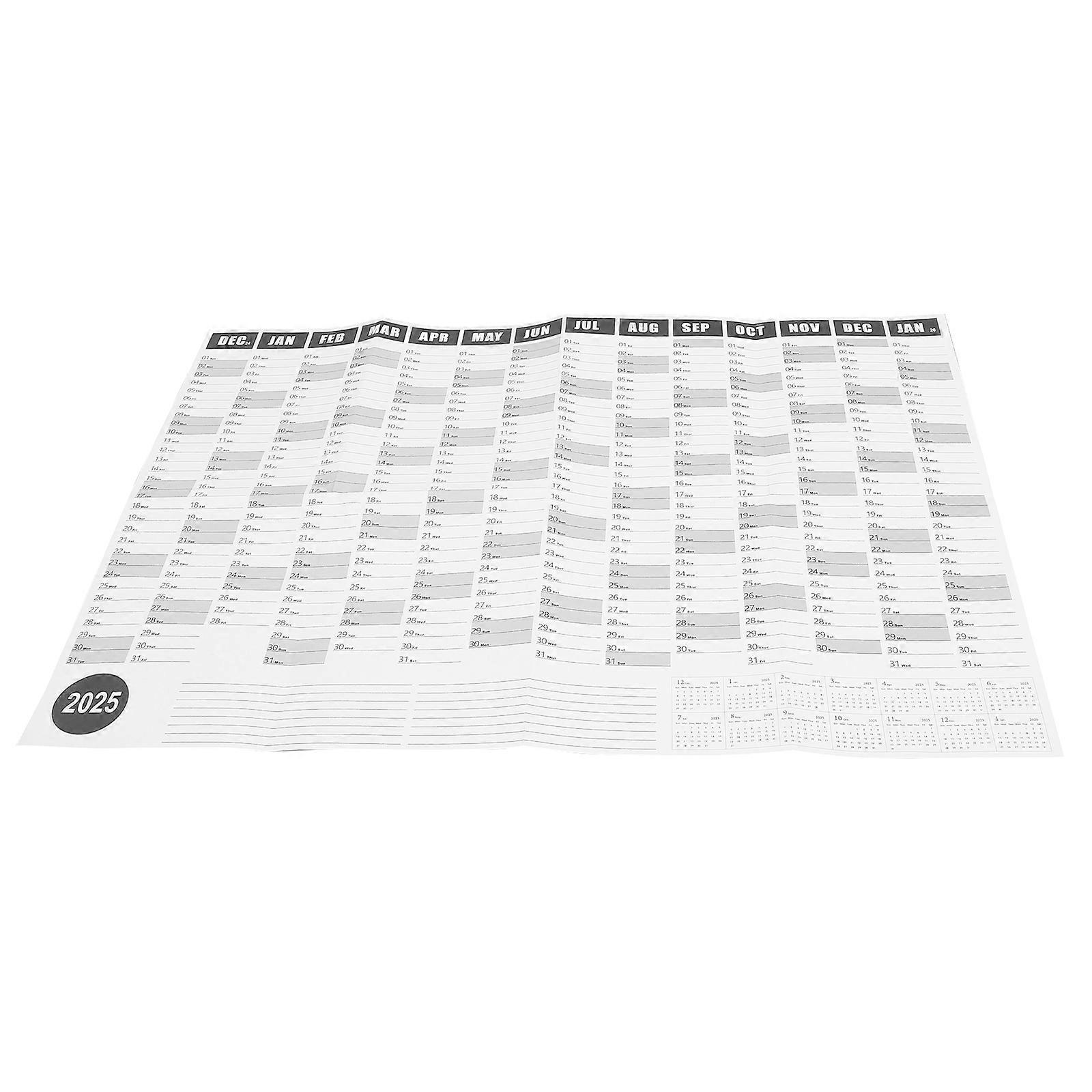 Multipurpose Wall Calendar Annual Wall Planner Decorative Functional Large Wall Calendar Rectangular Home Office 1Set